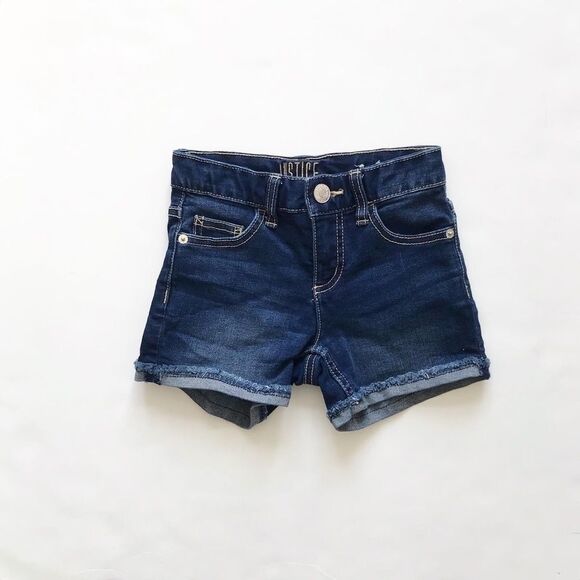 Justice dark wash roll up shorts EUC 10S - Picture 1 of 4